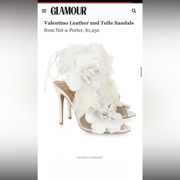 Valentino white leather and tulle heels - Picture 2 of 4